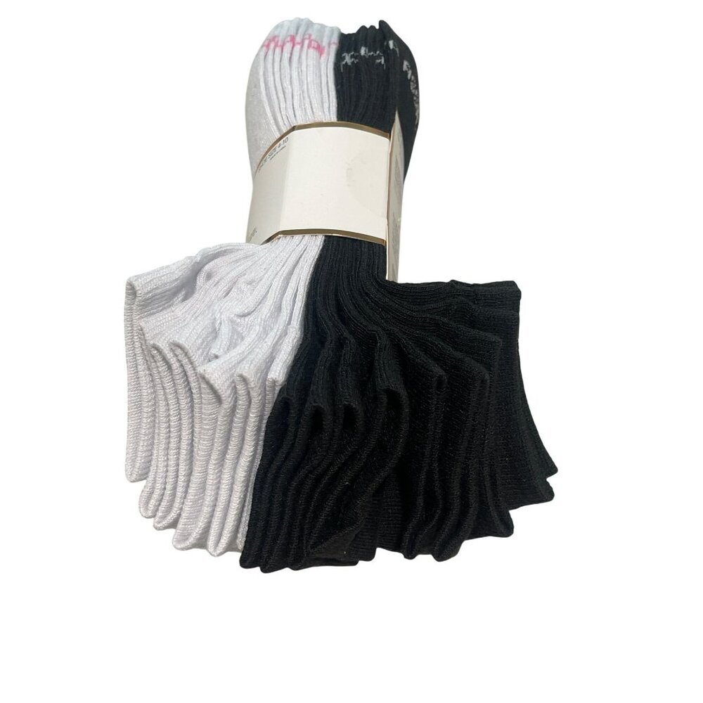10 Pairs Black White Low Cut Moisture Control Socks Size 4-10 New - Picture 3 of 3